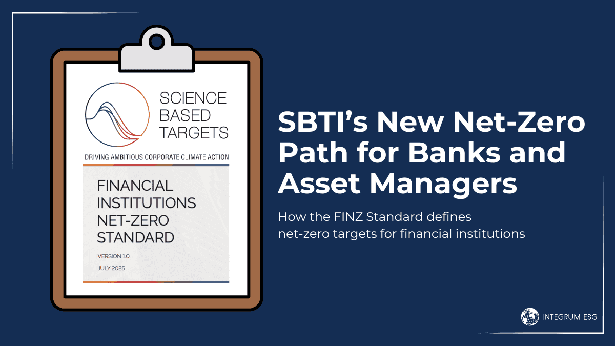 SBTi’s FINZ Standard Sets Net-Zero Path for Banks and Asset Managers