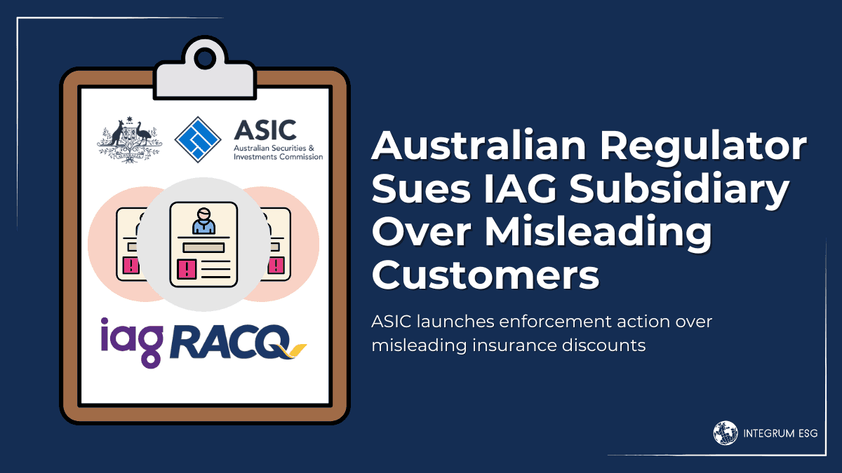 Australian Regulator Sues IAG Subsidiary Over Misleading Customers